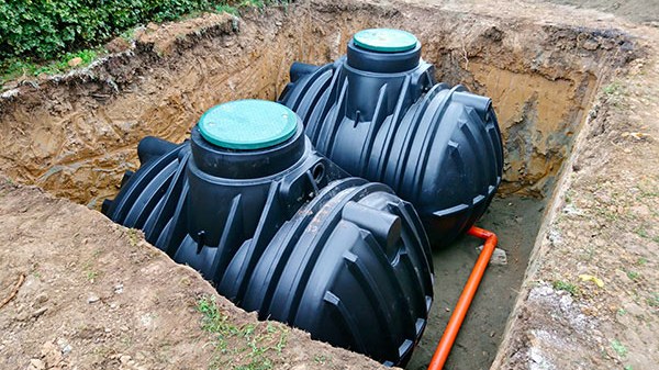 Cuves de stockage/récupération d'eau enterrées jumelées