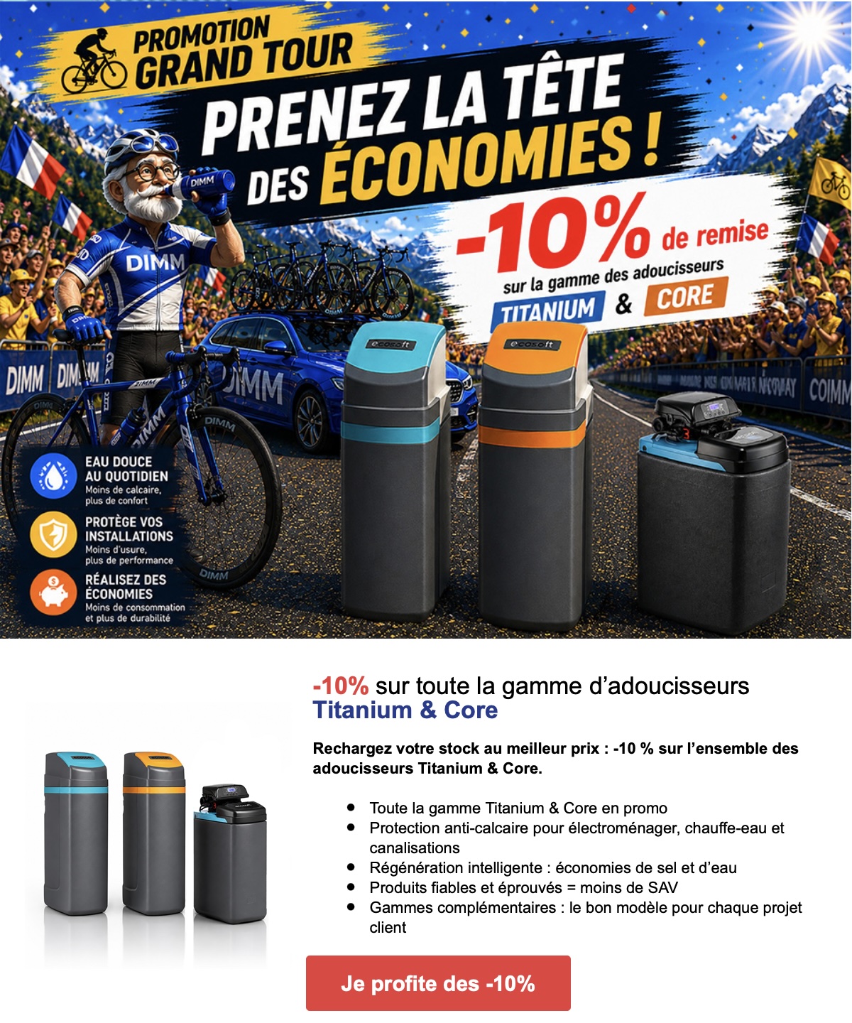 −10 % adoucisseurs Titanium & Core