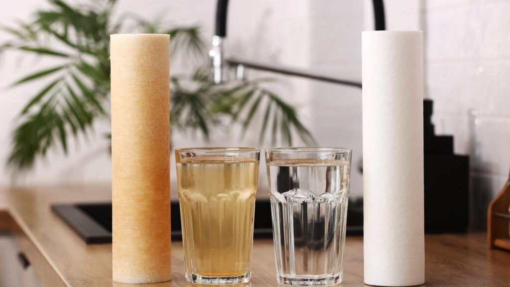 Cartouche de filtration des sédiments encrassée par des particules retenues