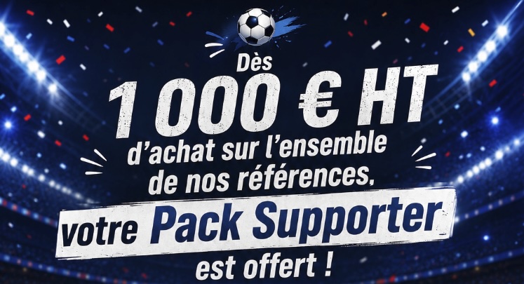 Dès 1 000 € HT d'achat sur l'ensemble de nos références, votre Pack Supporter est offert