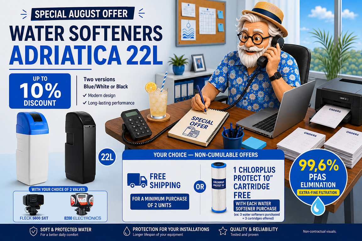 August special offer: Adriatica 22 L water softeners up to −10% off