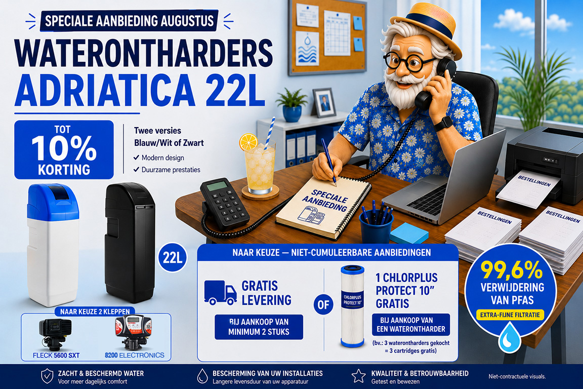 Speciale augustusaanbieding: Adriatica 22 L-waterontharders tot −10% korting