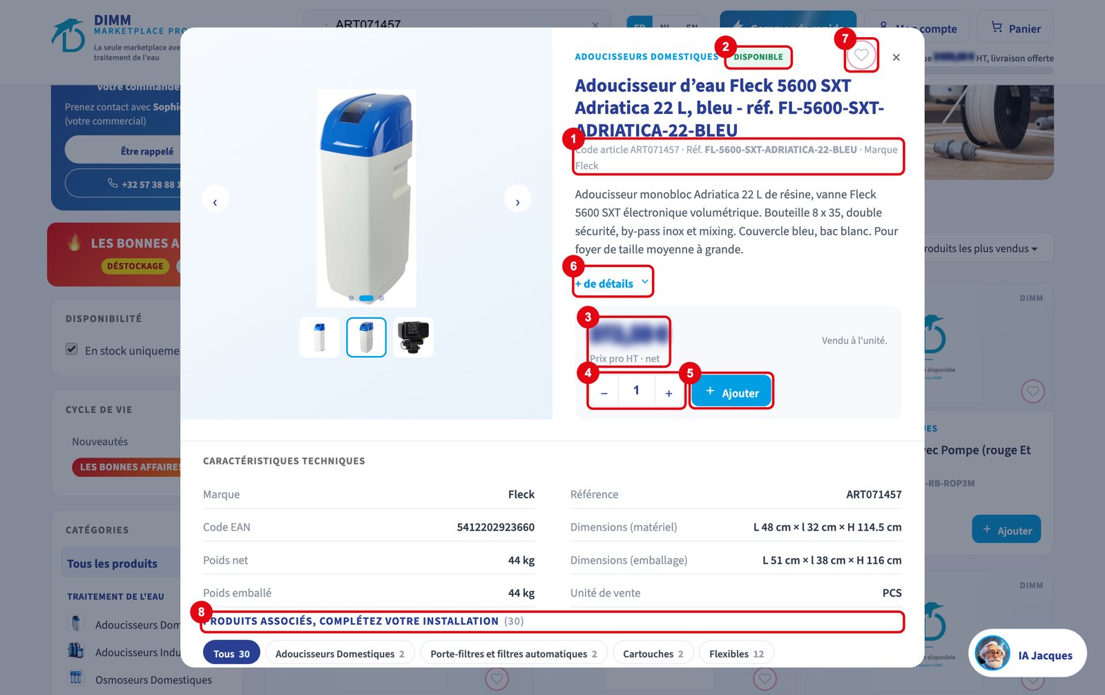 Une fiche produit