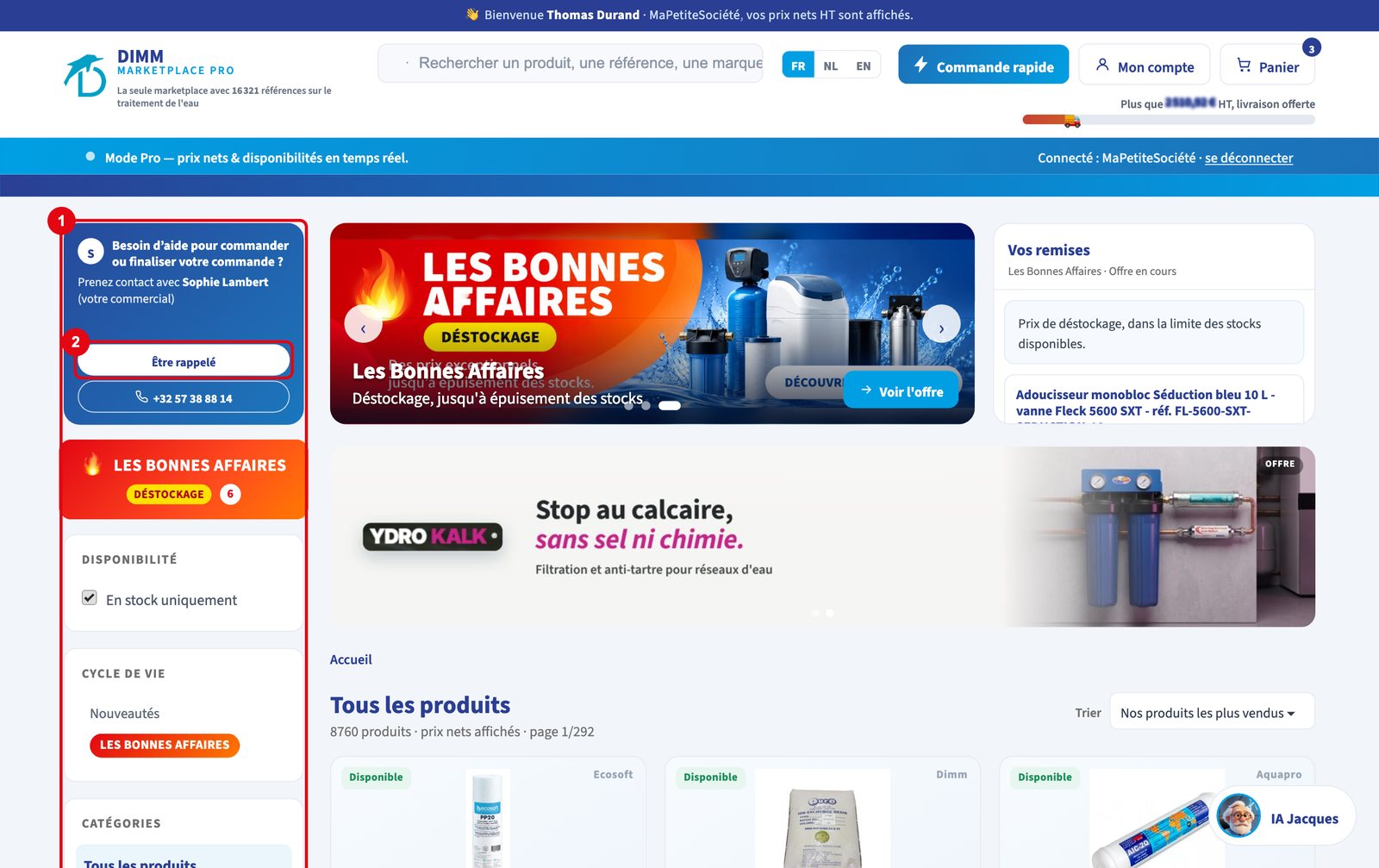 Le bloc Besoin d'aide