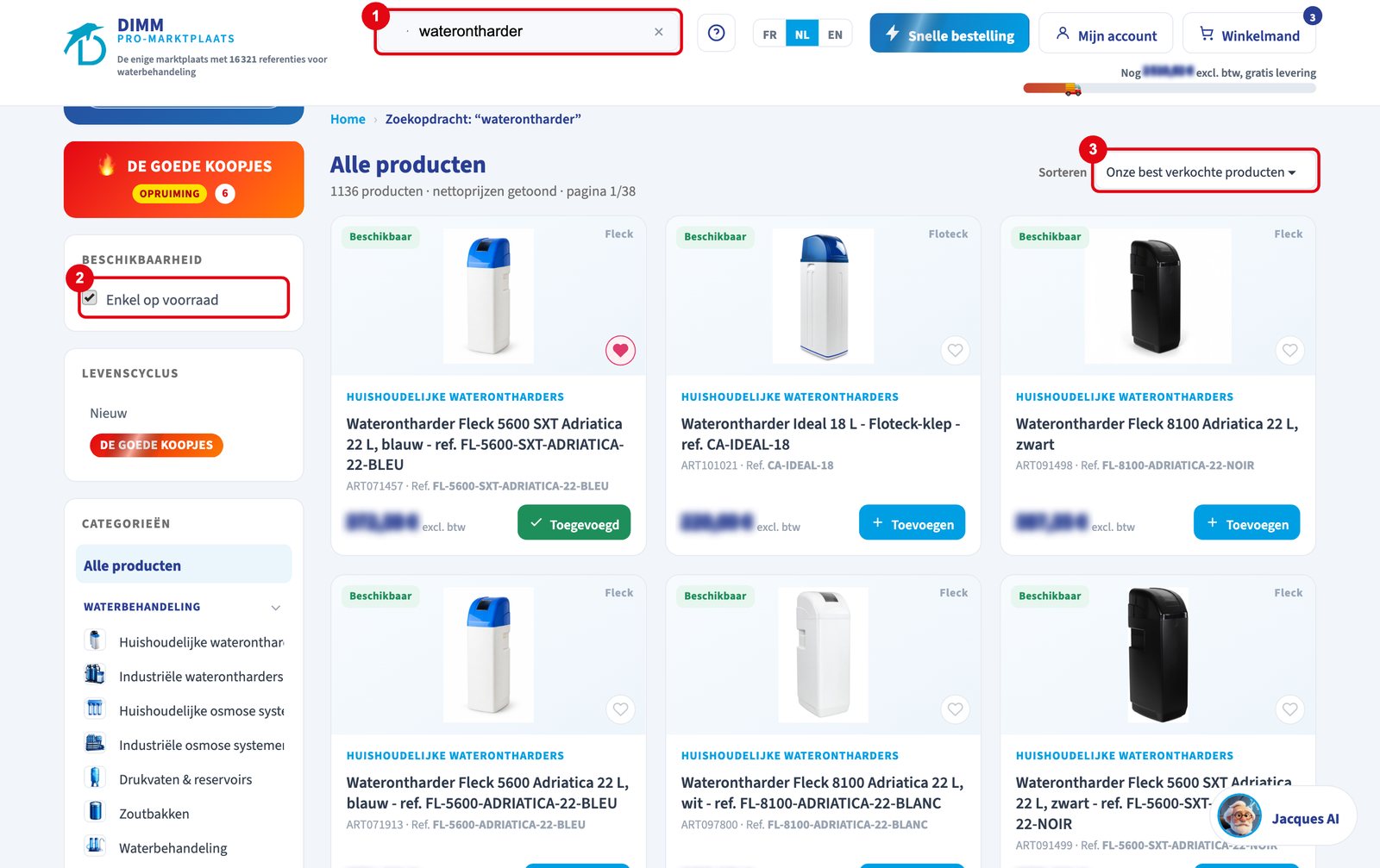 Resultaten en filters