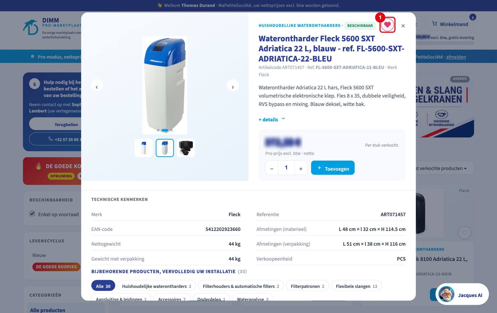 Een product aan uw favorieten toevoegen