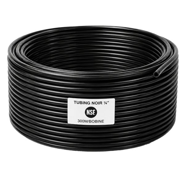Tubing noir 1/4" NSF, Bobine 300 m PRIX PAR METRE