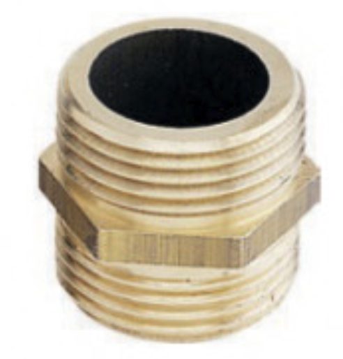Mamelon laiton double mâle 3/4", réf. ANQ-D1734, Anquier