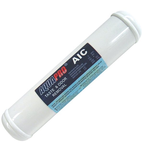 Cartouche charbon en ligne 2,5" entrée/sortie 1/4" Aquapro, réf. PR-AIC-25, Aquapro