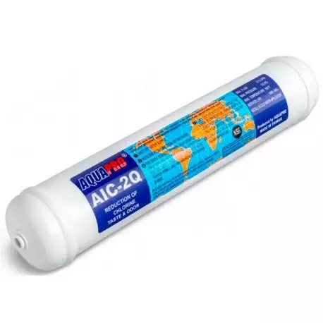 Cartouche En-ligne Charbon Diametre 2'' avec Raccords Rapides Jg 1/4 Aquapro, réf. PR-AIC-2Q, Aquapro