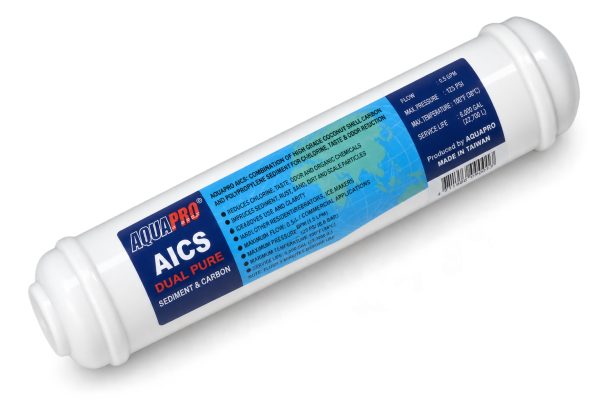 Cartouche en ligne 2 niveaux charbon/sédiment 2" - 1/4"’ Aquapro, réf. PR-AICS-2, Aquapro
