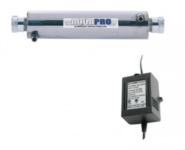 Stérilisateur UV-C Aquapro 1 GPM 14 W inox, kit complet - PR-UV-1GPM, Aquapro