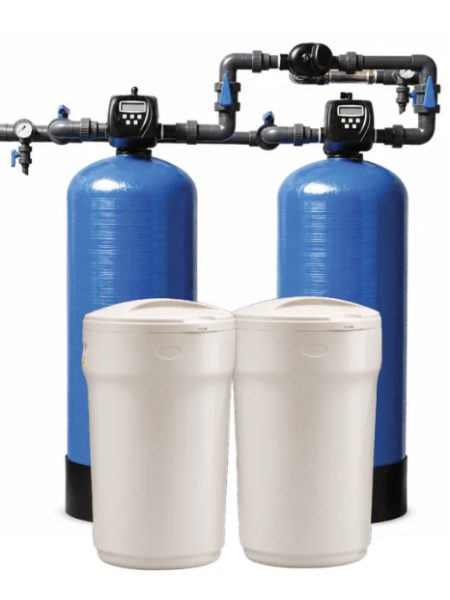 CLACK industrial water softener duplex parallel 2 × 300 L, Clack WS1½" valve, Clack