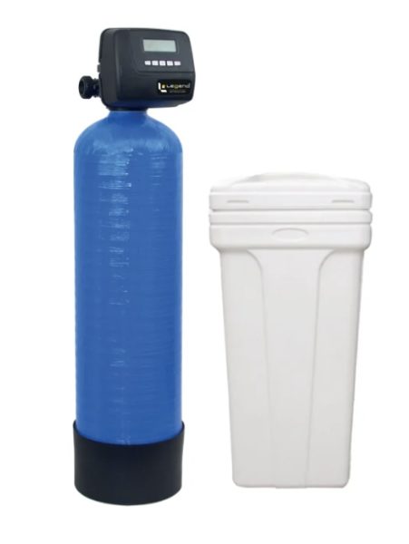 ADOUCISSEUR BIBLOC 100L RESINES - BAC A SEL 200L ROUND VANNE CLACK LEGEND ELECTRONIQUE VOLUMETRIQUE BOUTEILLE 14X65 - DOUBLE SECURITE - BY-PASS - MIXING SANS RACCORDS - ref. CLACK-LEGEND-BB-100