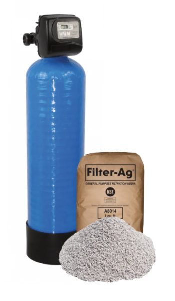 FILTRATION SABLE A/G - VANNE CLACK WS1.25TC FILTRE 141,5L SABLE A/G - BOUTEILLE 21X62 AVEC EMBASE AVEC BYPASS ET RACCORDS 1''1/4 DROIT, réf. CLACK-WS1.25TC-AG-140, Clack