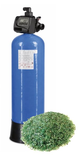 FILTRATION VERRE GRANULE - VANNE CLACK WS1.5P CI FILTRE 85,8L GARO 0,7-1,4MM + GARO 2-5MM - BOUTEILLE 16X65, réf. CLACK-WS1.5P-CI-GARO-90, Clack
