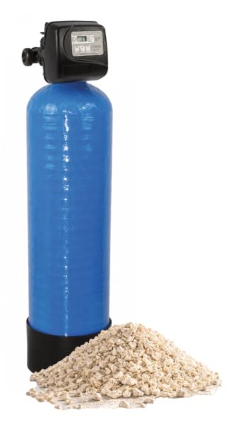CORRECTION PH CALCITE - VANNE CLACK WS1.25TC FILTRE 149,4L CALCITE - BOUTEILLE 21X62 AVEC EMBASE AVEC BYPASS ET RACCORDS 1''1/4 DROIT, réf. CLACK-WS1.25TC-CALCITE-150, Clack
