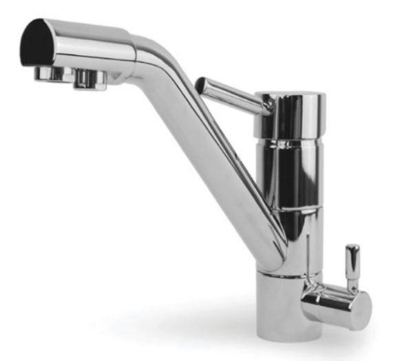 Driewegmengkraan met gebogen C-uitloop Chrome, Gliano GLIANO-BR307-C, Gliano