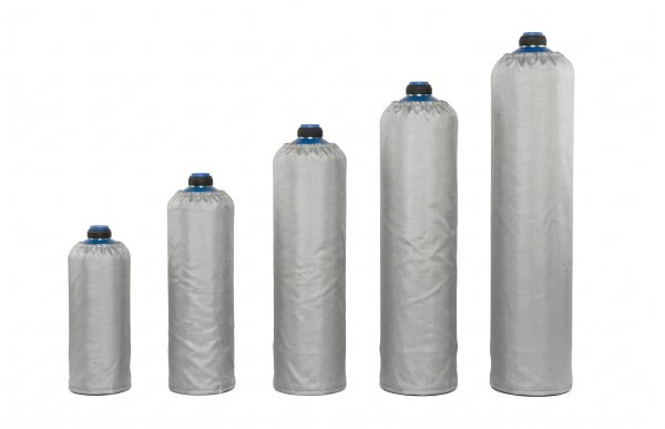 Habillage neoprene argent pour bouteille 08x35 - ref . HAB-0835-ARGENT, Dimm