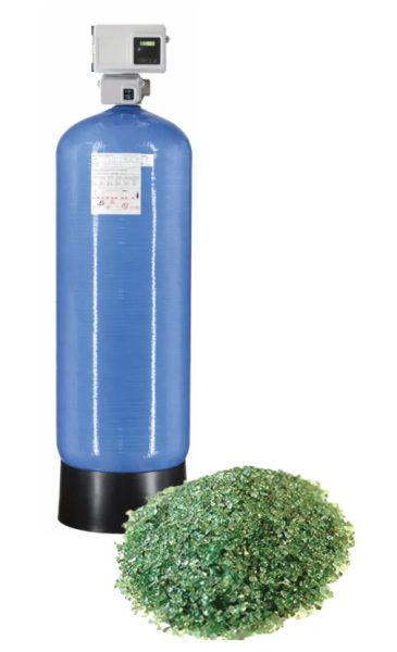 FILTRATION VERRE GRANULES - VANNE FLECK 2910 MECA FILTRE PISTON NBP - 114,5L VERRE GRANULES - BOUTEILLE 18X65 SANS SILEX, réf. FL-2910-MEC-GARO-120, Fleck