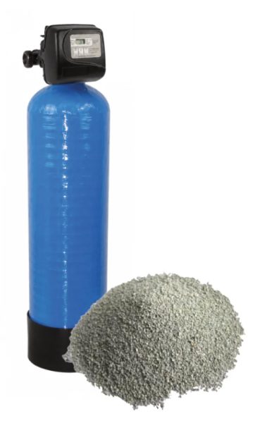 FILTRATION ZEOLITE - VANNE CLACK WS1.25CI FILTRE 123L ZEOLITE - BOUTEILLE 18X65 AVEC EMBASE AVEC BYPASS ET RACCORDS 1''1/4 DROIT, réf. CLACK-WS1.25CI-ZEOLITE-120, Clack