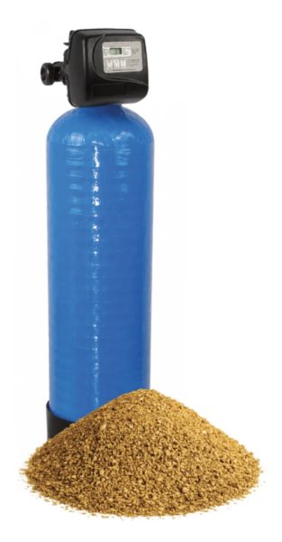 Filtre sur bouteille KDF55 Clack vanne WS1 bouteille 12X48, réf. CLACK-WS1.25CI-KDF55-75, Clack