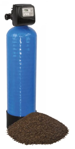 FILTRATION AVEC KDF85 - VANNE CLACK WS1.25TC FILTRE 100KG KDF85 - BOUTEILLE 13X54 AVEC EMBASE AVEC BYPASS ET RACCORDS 1''1/4 DROIT, réf. CLACK-WS1.25TC-KDF85-100, Clack