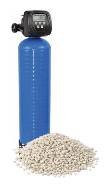 CORRECTION PH COROSEX - VANNE CLACK WS1.25CI FILTRE 74,8L COROSEX - BOUTEILLE 14X65 AVEC EMBASE AVEC BYPASS ET RACCORDS 1''1/4 DROIT, réf. CLACK-WS1.25CI-COROSEX-75, Clack